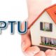 Figura de uma mão segurando uma casa com o nome IPTU