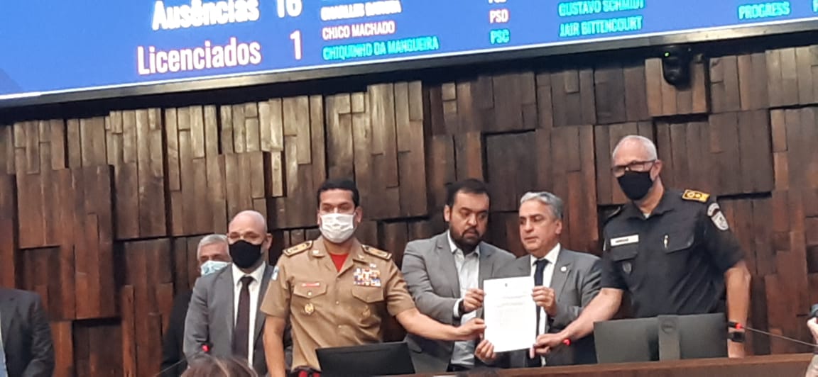 Cláudio Castro e André Ceciliano na Alerj