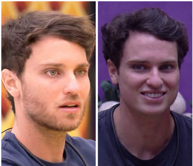 Antes e depois de Lucas, agora sem barba. 