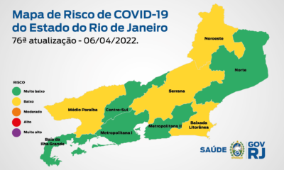 Mapa de Risco da Covid-19 no Estado do Rio de Janeiro