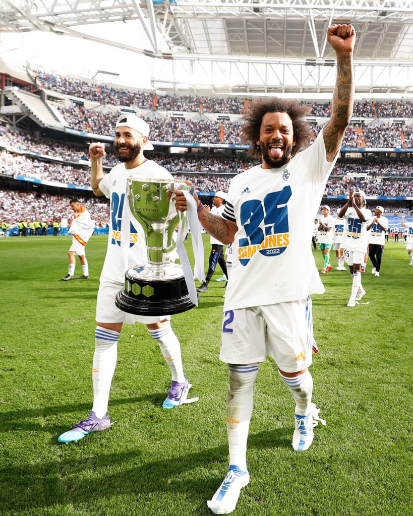 Marcelo após conquista do 35º título do Campeonato Espanhol do Real Madrid