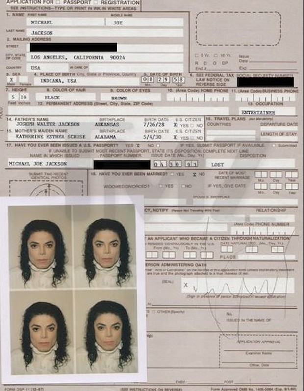 Passaporte de Michael Jackson