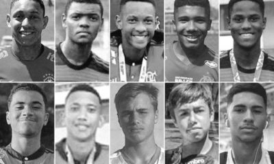 Rostos de meninos mortos na tragédia do Ninho do Urubu