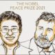 Ilustração mostra Maria Ressa e Dmitry Muratov, vencedores do Nobel da Paz de 2021