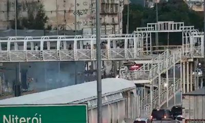 ônibus pegando fogo avenida brasil