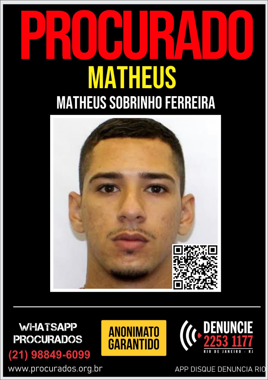 Foto de Matheus Sobrinho Ferreira, de 22 anos, suspeito de envolvimento sem sequestro na Barra da Tijuca