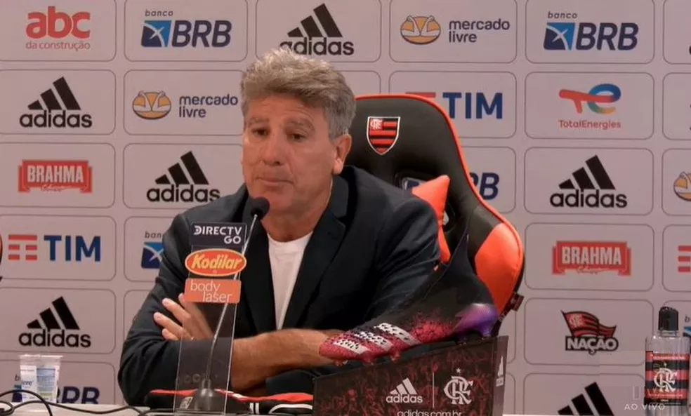 Renato Gaúcho durante apresentação do Flamengo