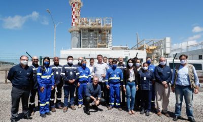 Imagem de inauguração de termelétrica com a presença de Jair Bolsonaro