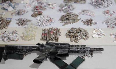 Na imagem, materiais apreendidos durante tiroteio no Salgueiro