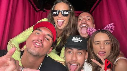 Neymar e Rafa Kalimann na festa de Rafaella Santos
